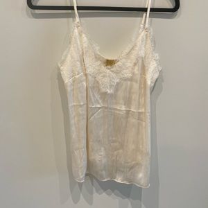 Ivory satin with lace tank